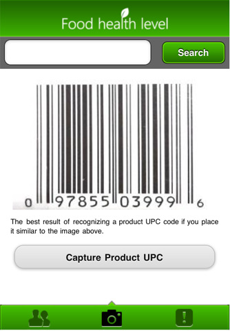 UPC code scanner food health level app