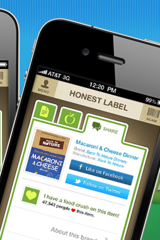 UPC code scanner honest-label app